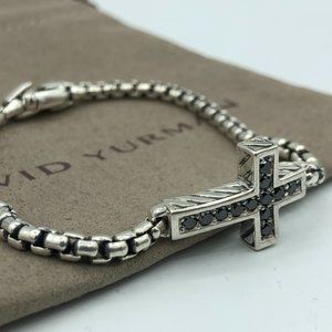 David Yurman Black Diamond Chevron Cross Bracelet